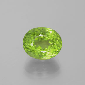 Peridoto Verde medio natural de 5.68 ct, Corte Óvalo, VS