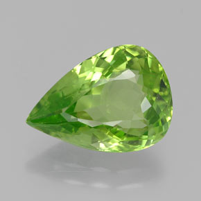 Peridoto Verde vivo natural de 5.16 ct, En forma de pera, VS