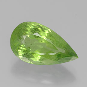Peridoto verde natural de 5,76 ct, en forma de pera, VS-SI