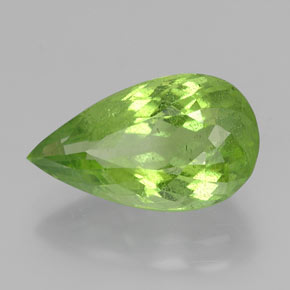 Peridoto verde natural de 5,76 ct, en forma de pera, VS-SI