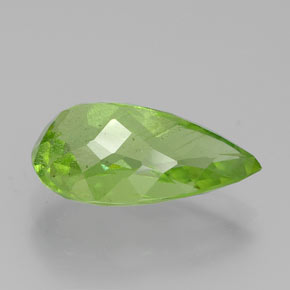 Peridoto verde natural de 5,76 ct, en forma de pera, VS-SI