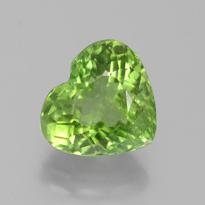 Peridoto verde natural de 4,15 ct, forma de corazón, VS-SI