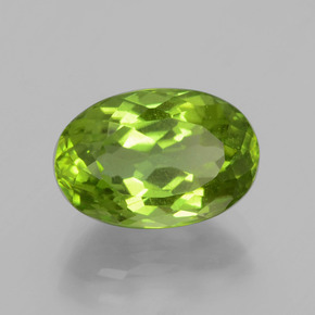 Peridoto verde natural de 4,17 ct, corte óvalo, VS