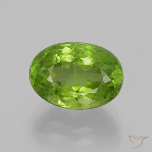 Peridoto Verde vivo natural de 4.64 ct, Corte Óvalo, VS-SI