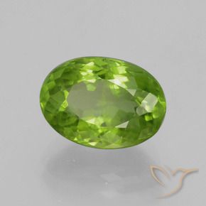 Peridoto Verde vivo natural de 4.64 ct, Corte Óvalo, VS-SI