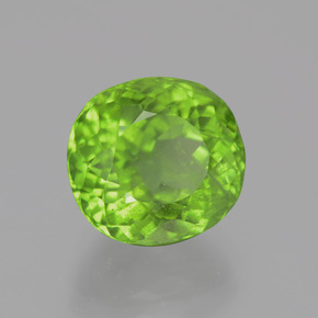 Peridoto verde natural de 5,37 ct, corte óvalo, VS-SI