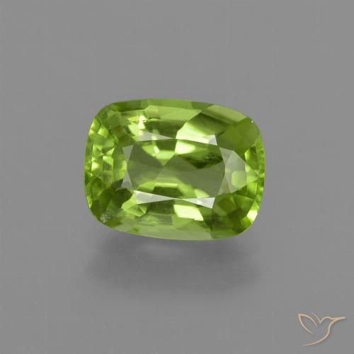2.11ct Natural Verde vivo Peridoto, Forma Cojín, VS