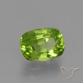 Peridoto Verde amarillento natural de 2.04 ct, Forma Cojín, VS