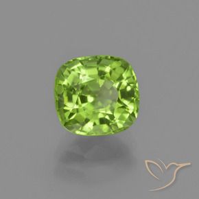 Peridoto Verde vivo natural de 1.98 ct, Forma Cojín, VS