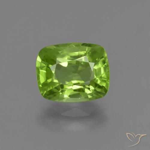 2.12ct Natural Verde medio Peridoto, Forma Cojín, VS