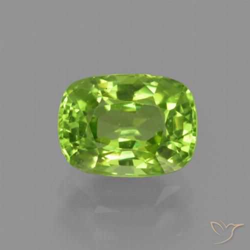 2.06ct Natural Verde vivo Peridoto, Forma Cojín, VS