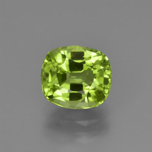 Peridoto verde natural de 2,48 ct, corte cojín, VS