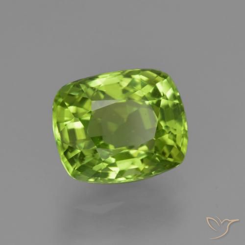 Peridoto Verde vivo natural de 1.97 ct, Forma Cojín, VS