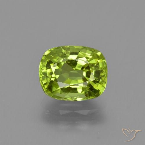2.22ct Natural Verde medio Peridoto, Forma Cojín, VS