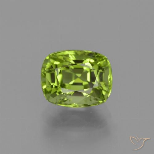 2.22ct Natural Verde medio Peridoto, Forma Cojín, VS