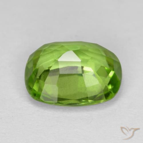 Peridoto Verde amarillento natural de 2.13 ct, Forma Cojín, VS