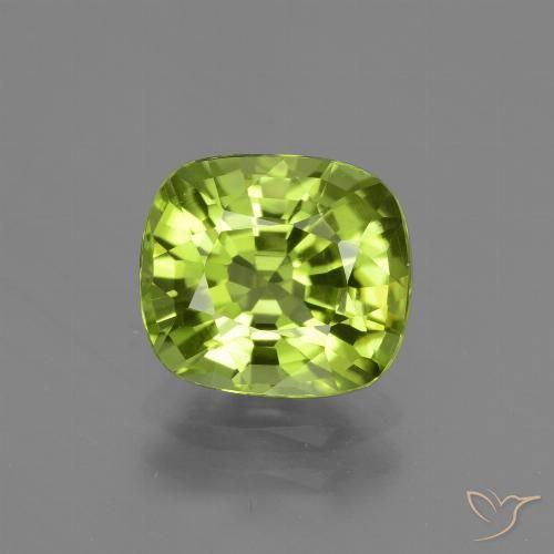 2.20ct Natural Verde medio Peridoto, Forma Cojín, VS