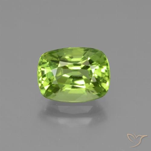 2.05ct Natural Verde vivo Peridoto, Forma Cojín, VVS-VS