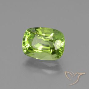 Peridoto Verde vivo natural de 2.05 ct, Forma Cojín, VVS-VS