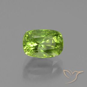 Peridoto Verde amarillento natural de 2.00 ct, Forma Cojín, VS