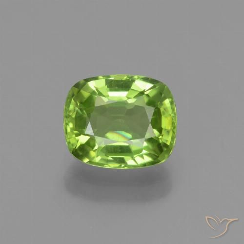 2.13ct Natural Verde medio Peridoto, Forma Cojín, VS