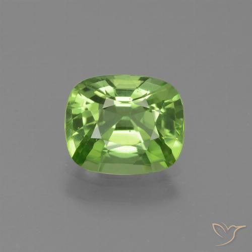 2.02ct Natural Verde medio Peridoto, Forma Cojín, VVS-VS