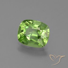 Peridoto Verde medio natural de 2.02 ct, Forma Cojín, VVS-VS