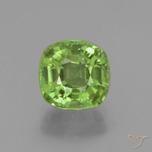 2.14ct Natural Verde medio Peridoto, Forma Cojín, VS