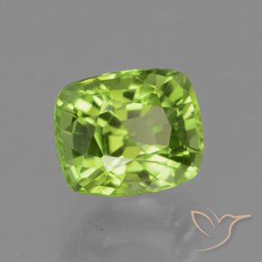 Peridoto Verde amarillento natural de 2.10 ct, Forma Cojín, VVS-VS