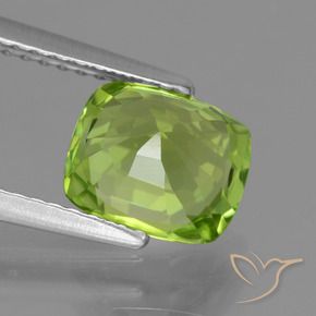 Peridoto Verde amarillento natural de 2.10 ct, Forma Cojín, VVS-VS
