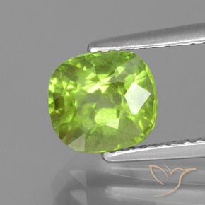 Peridoto Verde amarillento natural de 2.04 ct, Forma Cojín, VS