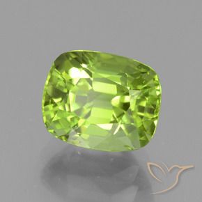 Peridoto Verde amarillento natural de 2.38 ct, Forma Cojín, VS