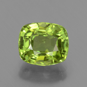 Peridoto Verde vivo natural de 2.24 ct, Corte Cojín, VVS-VS