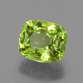 Peridoto Verde vivo natural de 2.24 ct, Corte Cojín, VVS-VS