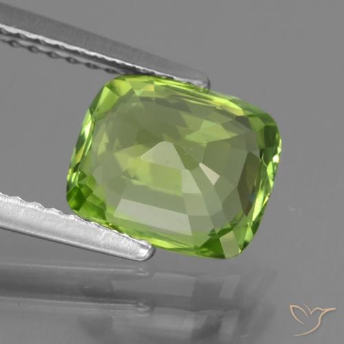 Peridoto Verde vivo natural de 2.28 ct, Forma Cojín, VS