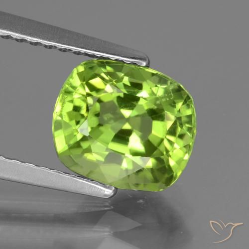 2.27ct Natural Verde vivo Peridoto, Forma Cojín, VS