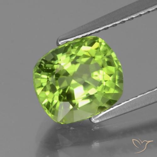 Peridoto Verde vivo natural de 2.27 ct, Forma Cojín, VS
