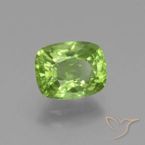 Peridoto Verde vivo natural de 2.40 ct, Forma Cojín, VS