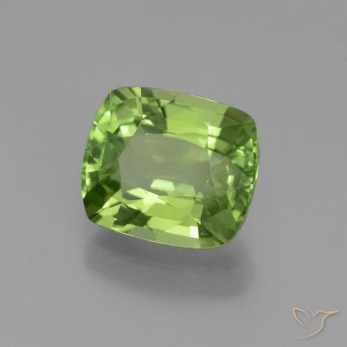 Peridoto Verde vivo natural de 2.09 ct, Forma Cojín, VS