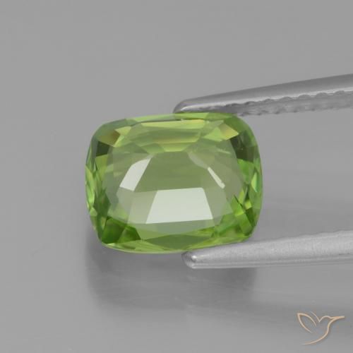 Peridoto Verde vivo natural de 2.09 ct, Forma Cojín, VS