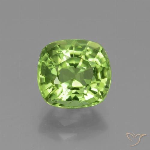 2.14ct Natural Verde amarillento Peridoto, Forma Cojín, VVS-VS