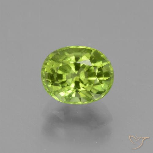 2.20ct Natural Verde vivo Peridoto, Ovalada, VS