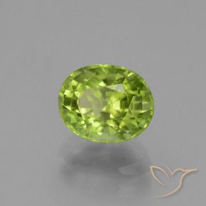 Peridoto Verde vivo natural de 2.20 ct, Ovalada, VS
