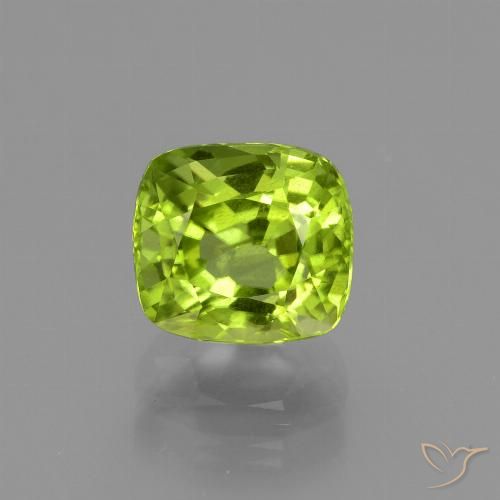 2.33ct Natural Verde medio Peridoto, Forma Cojín, VS