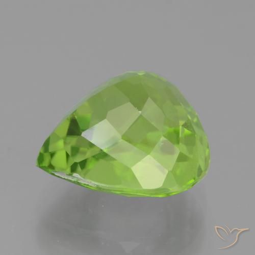 Peridoto verde natural de 4,74 ct, en forma de pera, VS