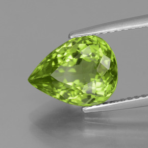 Peridoto verde natural de 4,00 ct, en forma de pera, VS