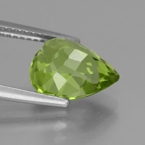 Peridoto verde natural de 4,00 ct, en forma de pera, VS