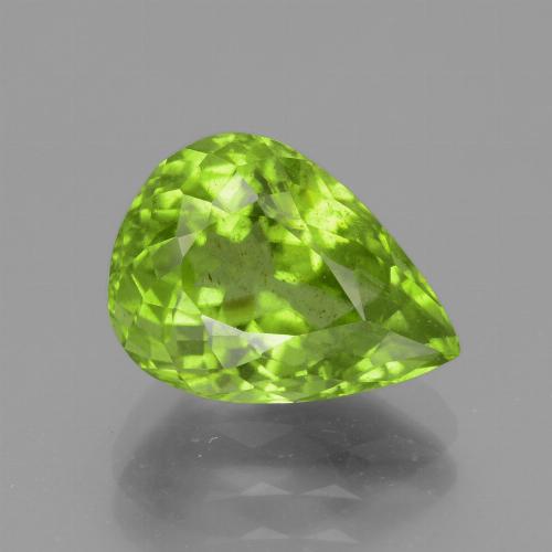 Peridoto verde natural de 4,48 ct, en forma de pera, VS