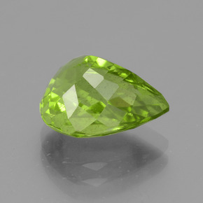 Peridoto verde natural de 4,48 ct, en forma de pera, VS