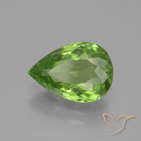 Peridoto Verde medio natural de 3.60 ct, En forma de pera, VS